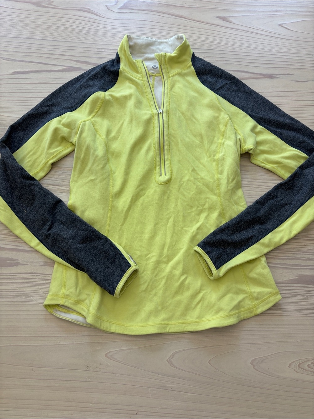 Lululemon Half-Zip Pullover with Charcoal Contrast Sleeves